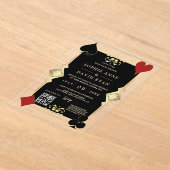 Moderner QR Code Art Deco Casino Acryleinladungen (Ablage )