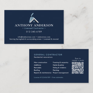 Moderner QR-Code-Auftragnehmer/Bauwesen Visitenkarte