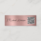 Moderner QR-Code Berufliche Rose Gold Mini Visitenkarte (Vorderseite)