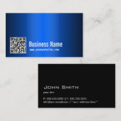 Moderner QR Code-blaue MetallVisitenkarte Visitenkarte (Vorne/Hinten)