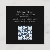 Moderner QR-Code Botanische Grünpflanzen Trendy Quadratische Visitenkarte (Rückseite)