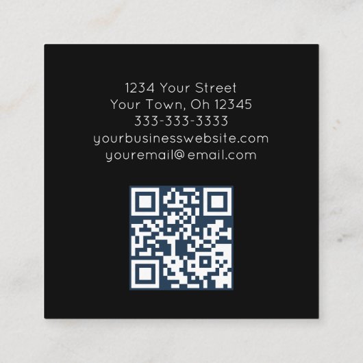 Moderner QR-Code Botanische Grünpflanzen Trendy Quadratische Visitenkarte (Rückseite)