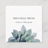 Moderner QR-Code Botanische Grünpflanzen Trendy Quadratische Visitenkarte (Vorderseite)