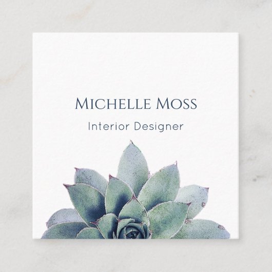 Moderner QR-Code Botanische Vegetation Quadratische Visitenkarte (Vorderseite)