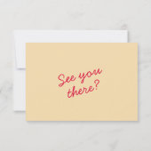 Moderner QR Code Bright farbenfrohe Retro Funky We RSVP Karte (Rückseite)