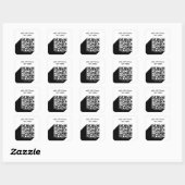Moderner QR-Code | Business Name Square Sticker (Blatt)