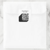 Moderner QR-Code | Business Name Square Sticker (Tasche)