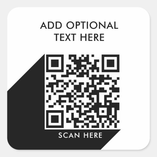 Moderner QR-Code | Business Name Square Sticker (Vorderseite)