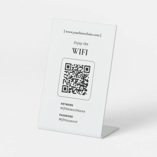 Moderner QR-Code Business Wifi Sharing Sockelschild (Vorderseite)