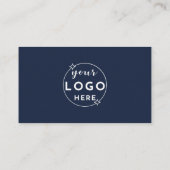 Moderner QR-Code Custom Logo Social Media Navy Blu Visitenkarte (Rückseite)