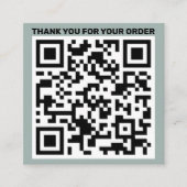 Moderner QR-Code danke, bestellen Sie weise grün Quadratische Visitenkarte (Vorderseite)