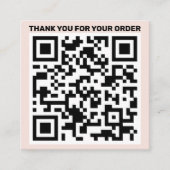 Moderner QR-Code danke, um rot zu ordnen pink Quadratische Visitenkarte (Vorderseite)