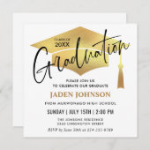 Moderner QR-Code der einfachen Graduierungspartei Einladung (Vorne/Hinten)