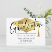 Moderner QR-Code der Minimalistisch Graduierungspa Einladung (Stehend Vorderseite)