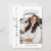 Moderner QR-Code der Minimalistischen FOTO Graduat Einladung (Vorderseite)