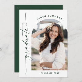 Moderner QR-Code der Minimalistischen FOTO Graduat Einladung