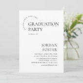 Moderner QR-Code der Minimalistischen FOTO Graduat Einladung (Stehend Vorderseite)