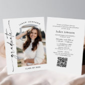 Moderner QR-Code der Minimalistischen FOTO Graduat Einladung