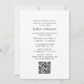 Moderner QR-Code der Minimalistischen FOTO Graduat Einladung (Rückseite)