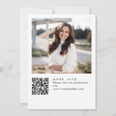 Moderner QR-Code der Minimalistischen FOTO Graduat Einladung (Rückseite)