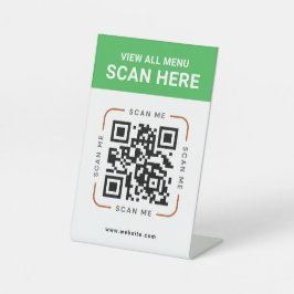 Moderner QR-Code | Digitaler Menütischaufsteller Sockelschild