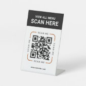 Moderner QR-Code  | Digitales Menü-Tischschild Sockelschild (Vorderseite)