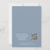 Moderner QR Code Dusty Blue Wedding Reception Einladung (Rückseite)