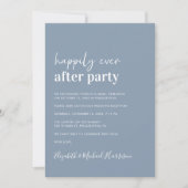 Moderner QR Code Dusty Blue Wedding Reception Einladung (Vorderseite)