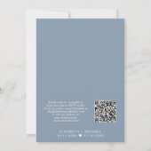 Moderner QR Code Dusty Blue Wedding Reception Einladung (Rückseite)
