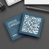 Moderner QR-Code Einfach Stilblau Quadratische Visitenkarte