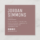 Moderner QR-Code Einfach Stilvoller Pinsel Quadratische Visitenkarte (Rückseite)