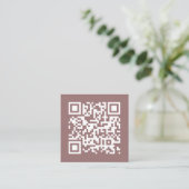 Moderner QR-Code Einfach Stilvoller Pinsel Quadratische Visitenkarte (Stehend Vorderseite)