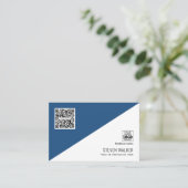 Moderner QR-Code Einfaches Berufliches Unternehmen Visitenkarte (Stehend Vorderseite)