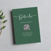 Moderner QR Code Elegante Hochzeitdetails Begleitkarte