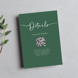 Moderner QR Code Elegante Hochzeitdetails Begleitkarte
