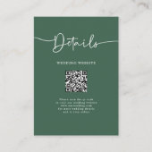 Moderner QR Code Elegante Hochzeitdetails Begleitkarte (Vorderseite)