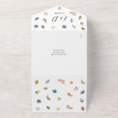Moderner QR-Code Elegante Script-Hochzeit All In One Einladung (Außenbereich)