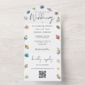 Moderner QR-Code Elegante Script-Hochzeit All In One Einladung (Innen Boden)