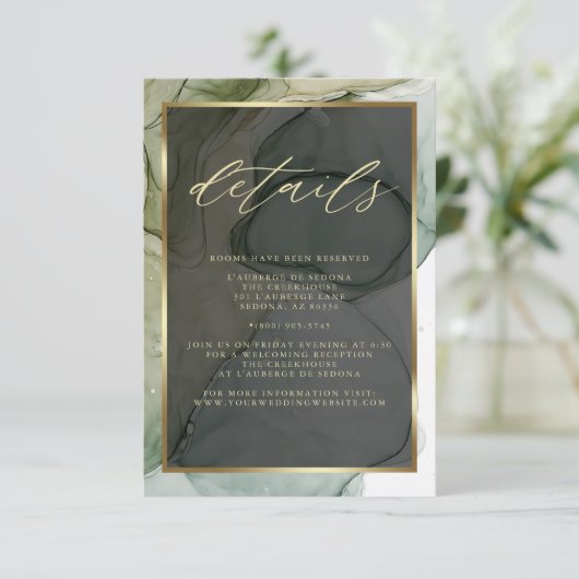 Moderner QR-Code Eleganter, gedämpfter Grüntöne Fl Begleitkarte (Stehend Vorderseite)