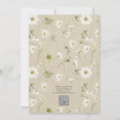 Moderner QR-Code Elegantes Daisy Rustikales Brautp Einladung (Rückseite)