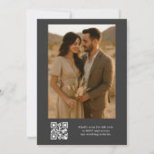 Moderner QR-Code Elegantes Foto Hochzeit Einladung (Rückseite)