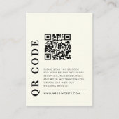 Moderner QR-Code Elegantes Hochzeitdetails-Foto Begleitkarte (Vorderseite)