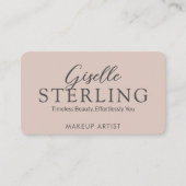 Moderner QR-Code Elegantes Rosa-Script Visitenkarte (Vorderseite)