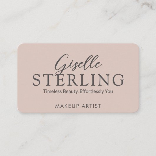 Moderner QR-Code Elegantes Rosa-Script Visitenkarte (Vorderseite)