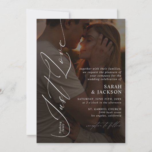 Moderner QR-Code Extravagant nichts nur Liebe Hoch Einladung (Vorderseite)