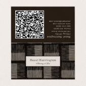 Moderner QR-Code: Falsche Visitenkarte schwarz gra Visitenkarten (Außenseite Aufgefaltet)