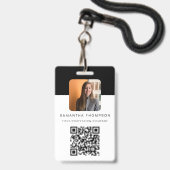 Moderner QR-Code Firmenlogo-ID-Kartenmitarbeiter Ausweis (Vorderseite mit Lanyard)