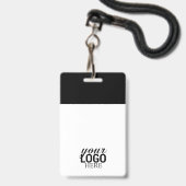 Moderner QR-Code Firmenlogo-ID-Kartenmitarbeiter Ausweis (Rückseite mit Lanyard)