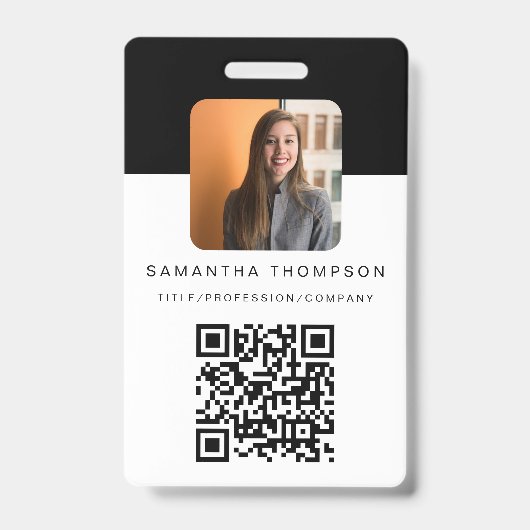 Moderner QR-Code Firmenlogo-ID-Kartenmitarbeiter Ausweis (Vorderseite)