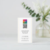 Moderner QR-Code Firmenlogos Beruflich hochladen Visitenkarte (Stehend Vorderseite)